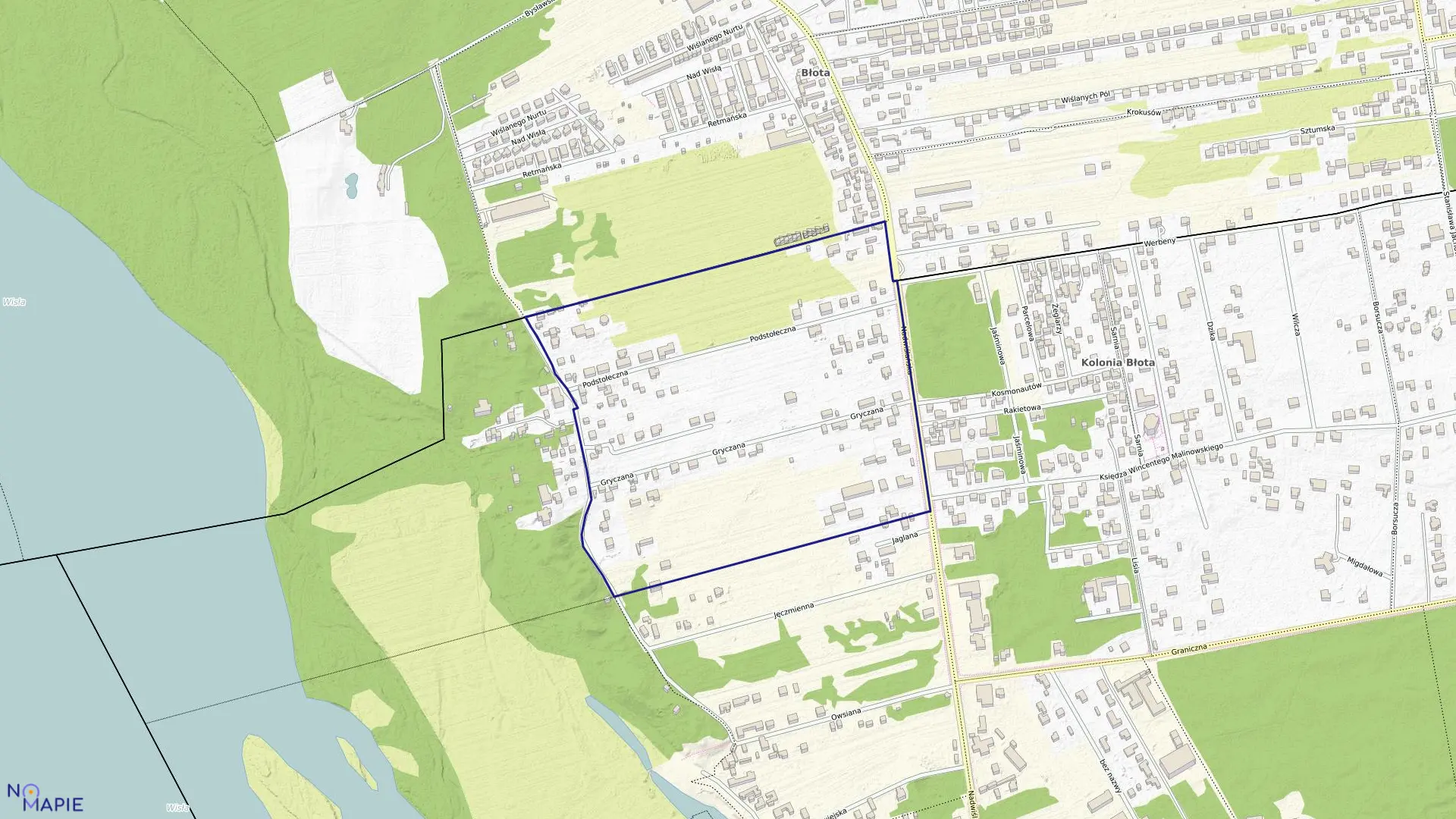 Mapa obrębu 2 w mieście Józefów