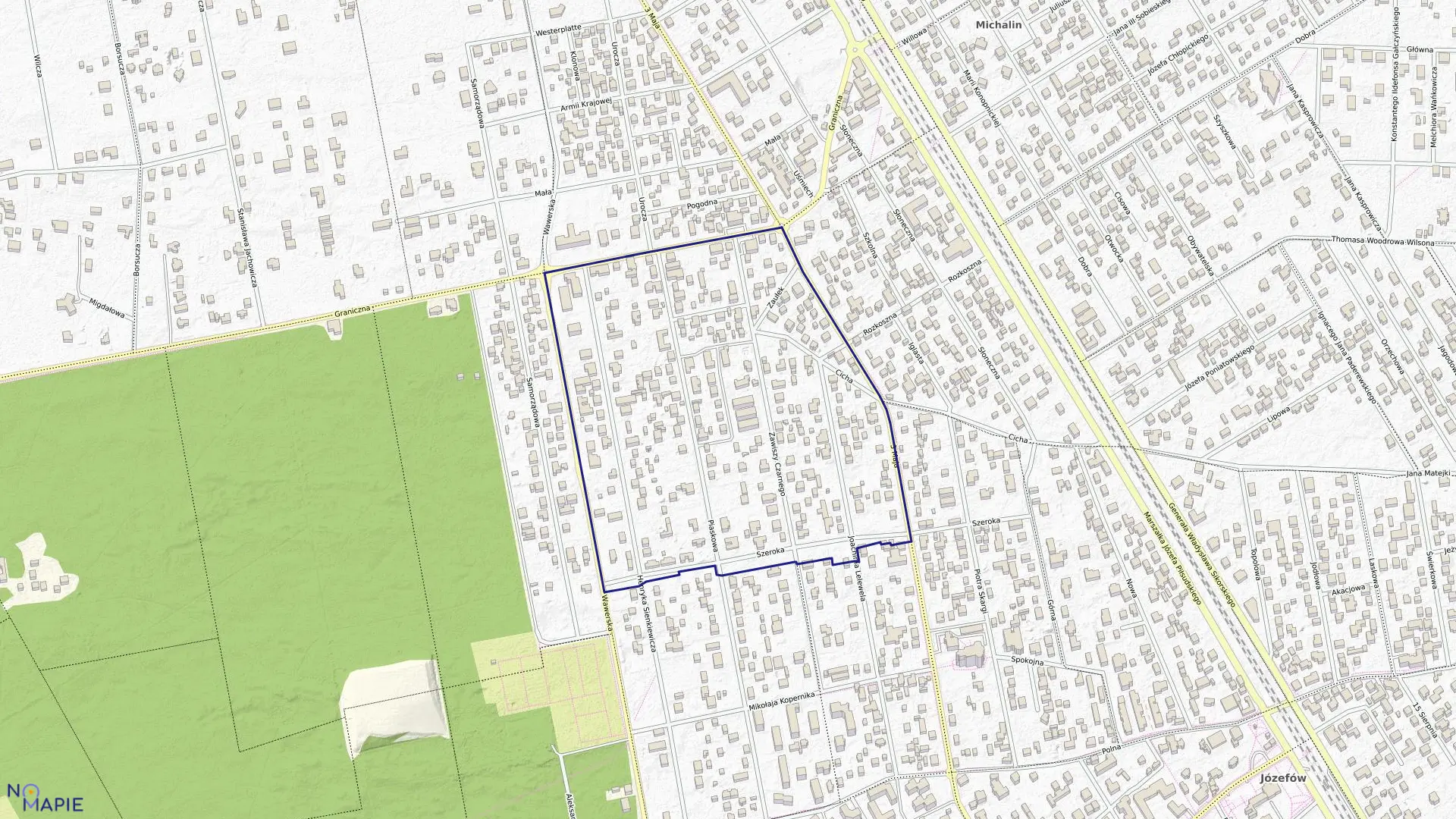 Mapa obrębu 24 w mieście Józefów