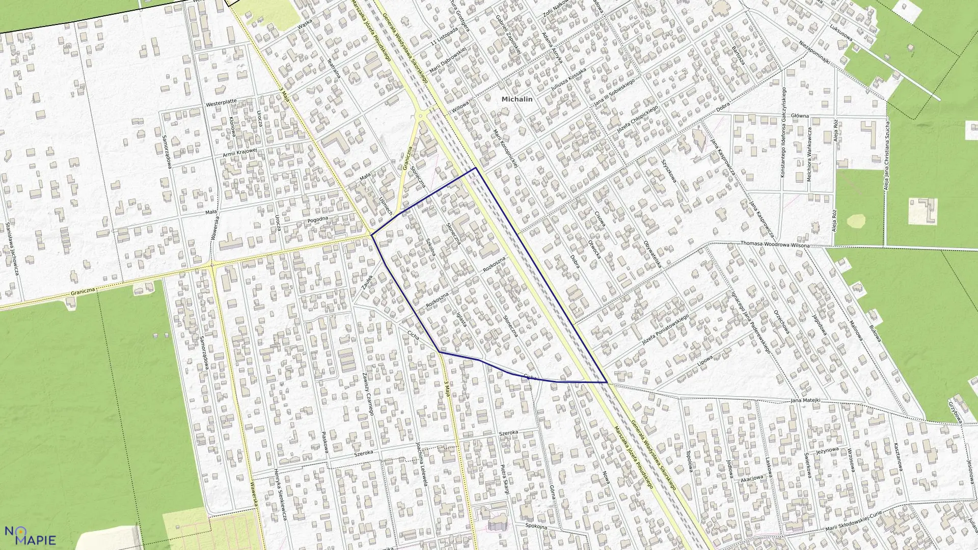 Mapa obrębu 25 w mieście Józefów