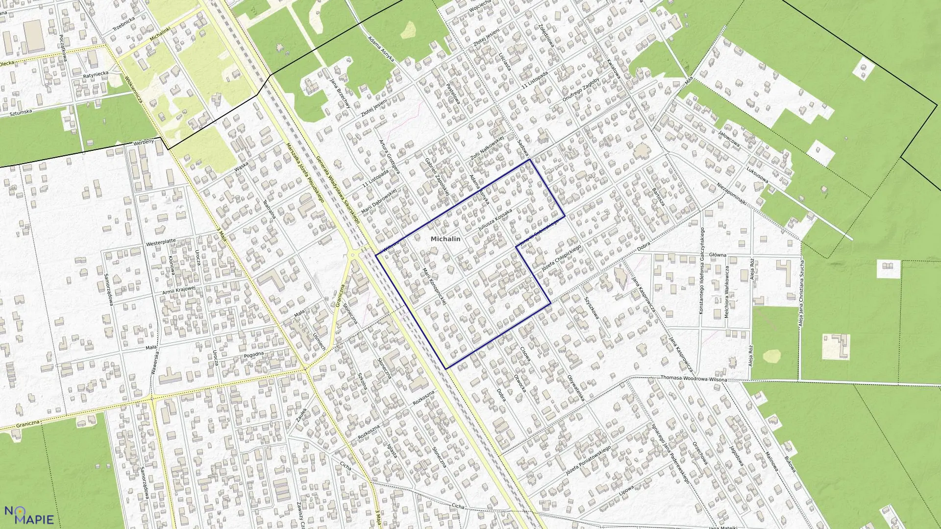 Mapa obrębu 26 w mieście Józefów