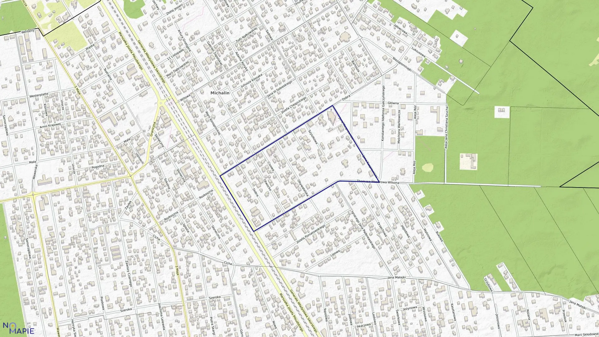 Mapa obrębu 30 w mieście Józefów