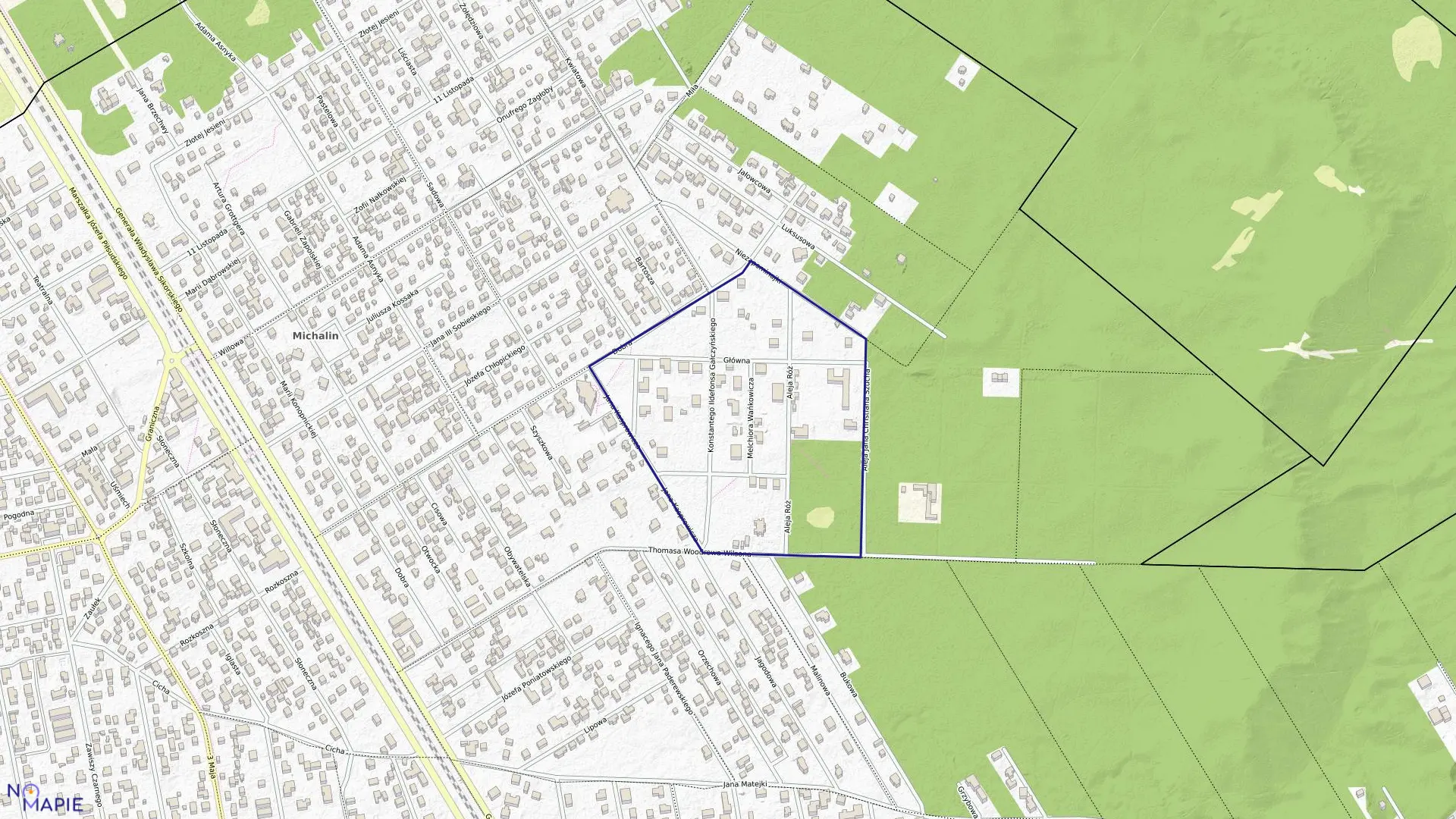 Mapa obrębu 31 w mieście Józefów