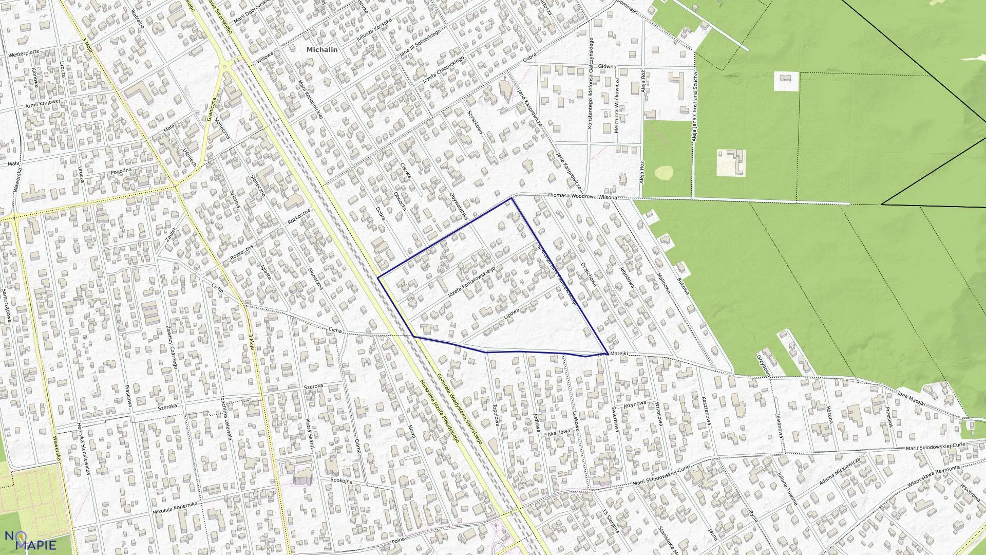 Mapa obrębu 33 w mieście Józefów