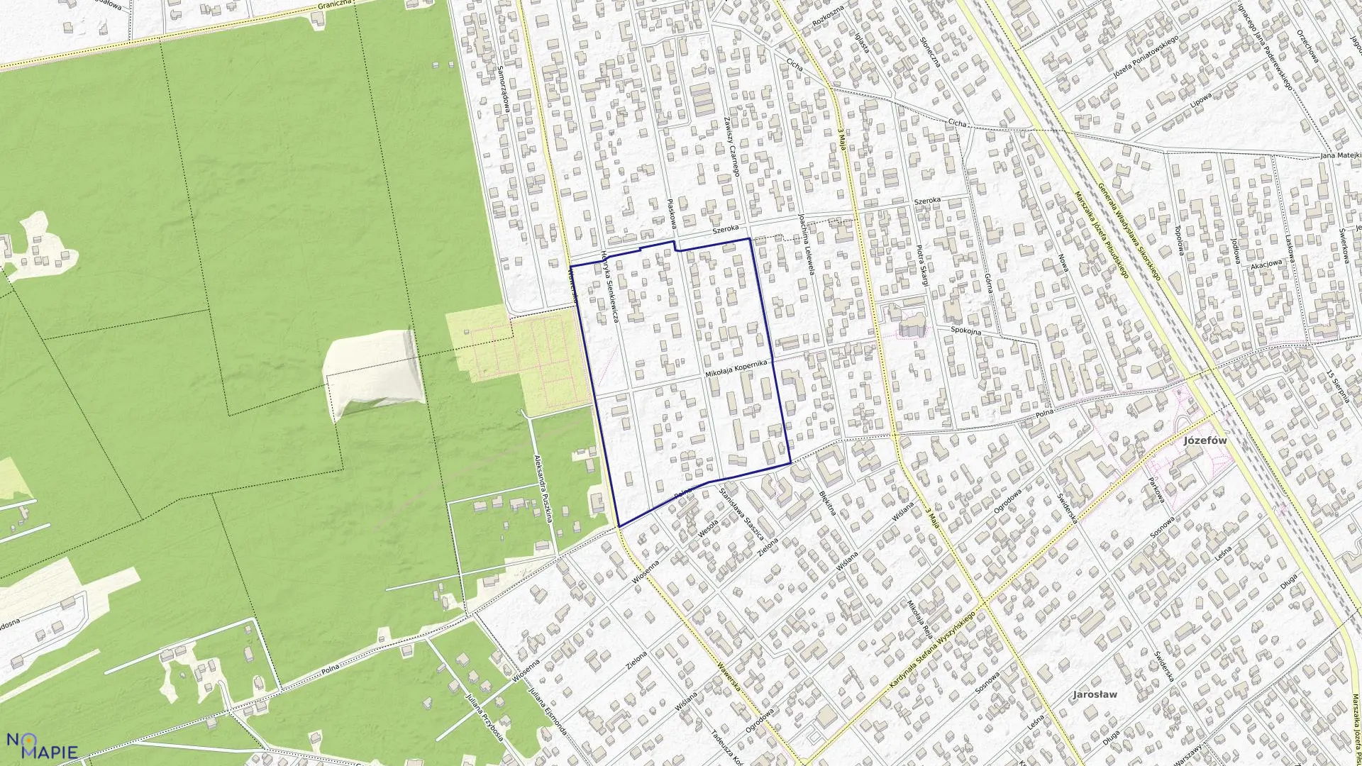 Mapa obrębu 34 w mieście Józefów