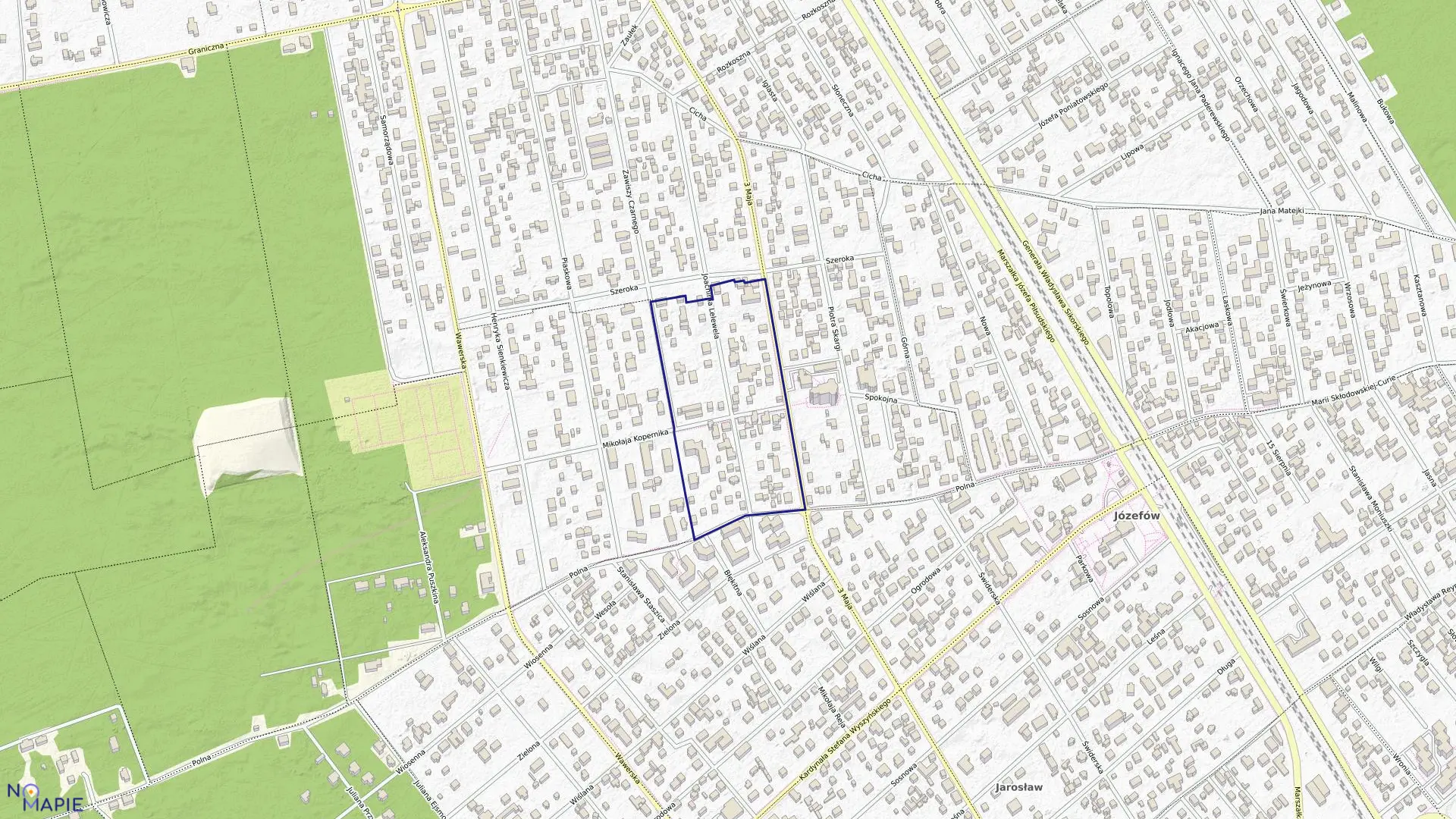 Mapa obrębu 35 w mieście Józefów