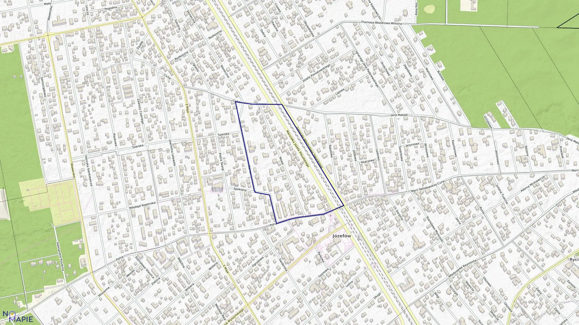 Mapa obrębu 37 w mieście Józefów