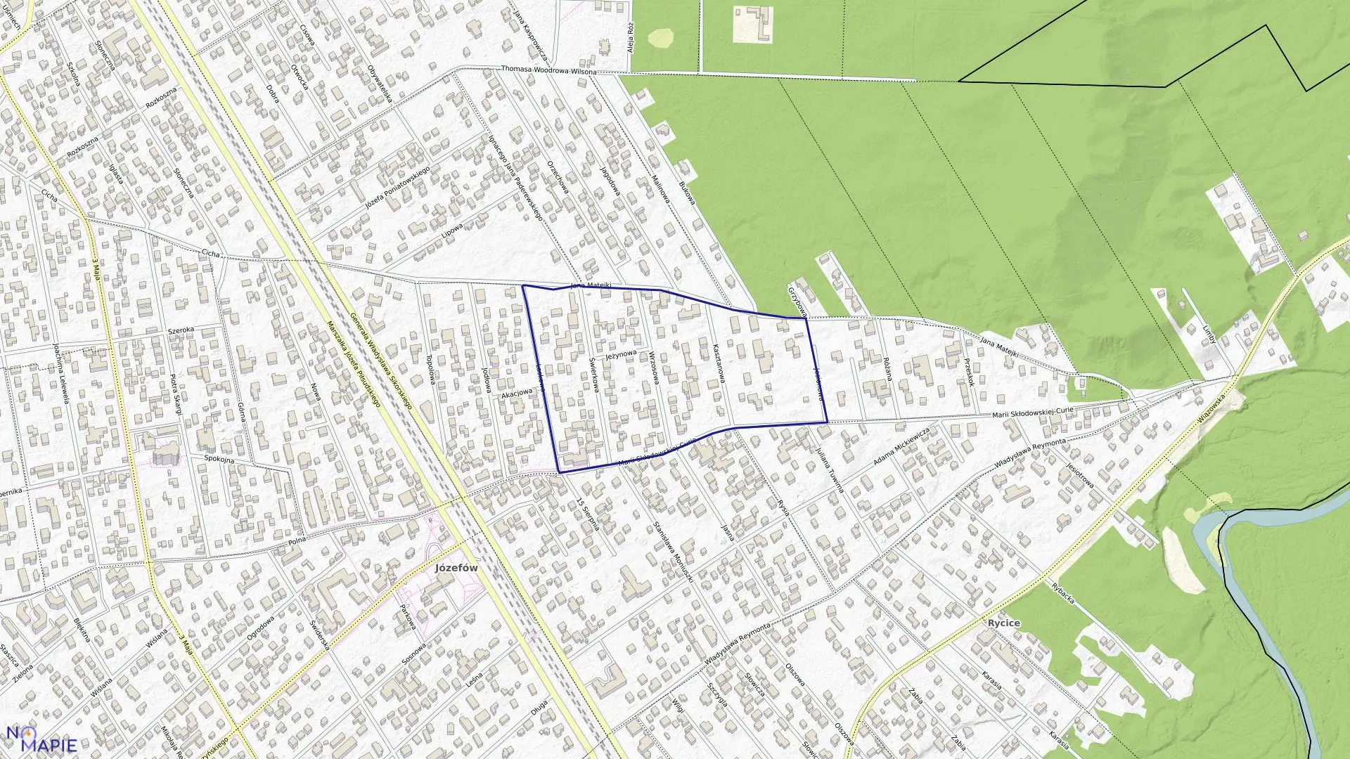 Mapa obrębu 39 w mieście Józefów