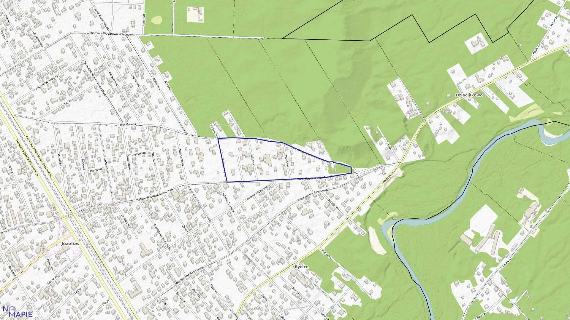 Mapa obrębu 40 w mieście Józefów