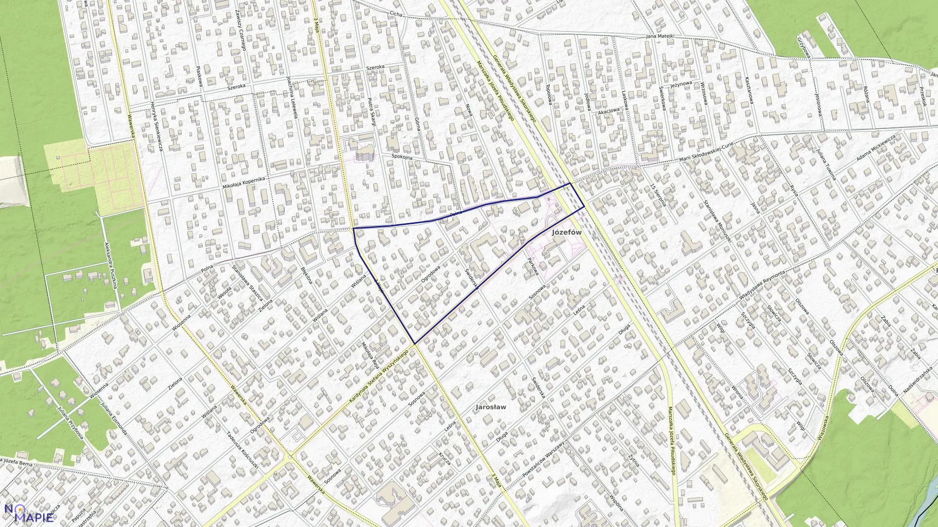 Mapa obrębu 42 w mieście Józefów