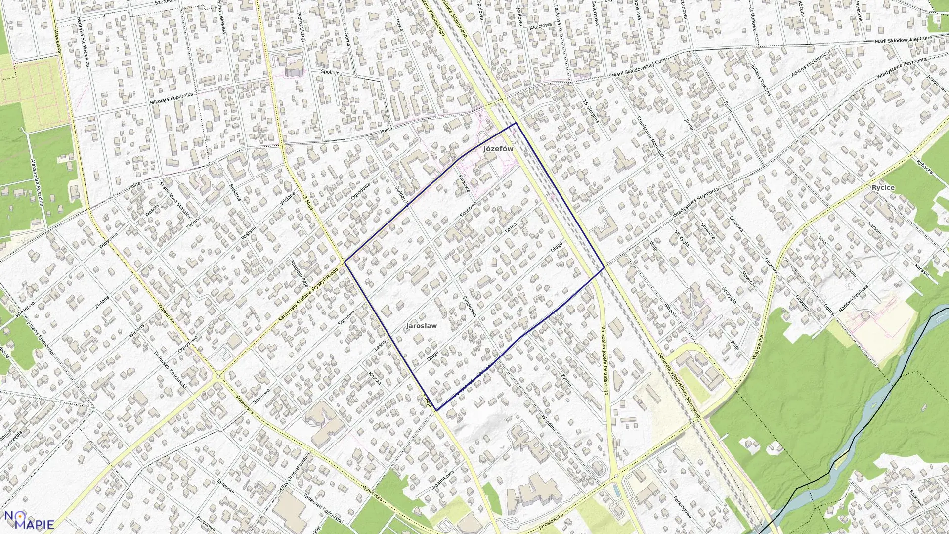 Mapa obrębu 44 w mieście Józefów