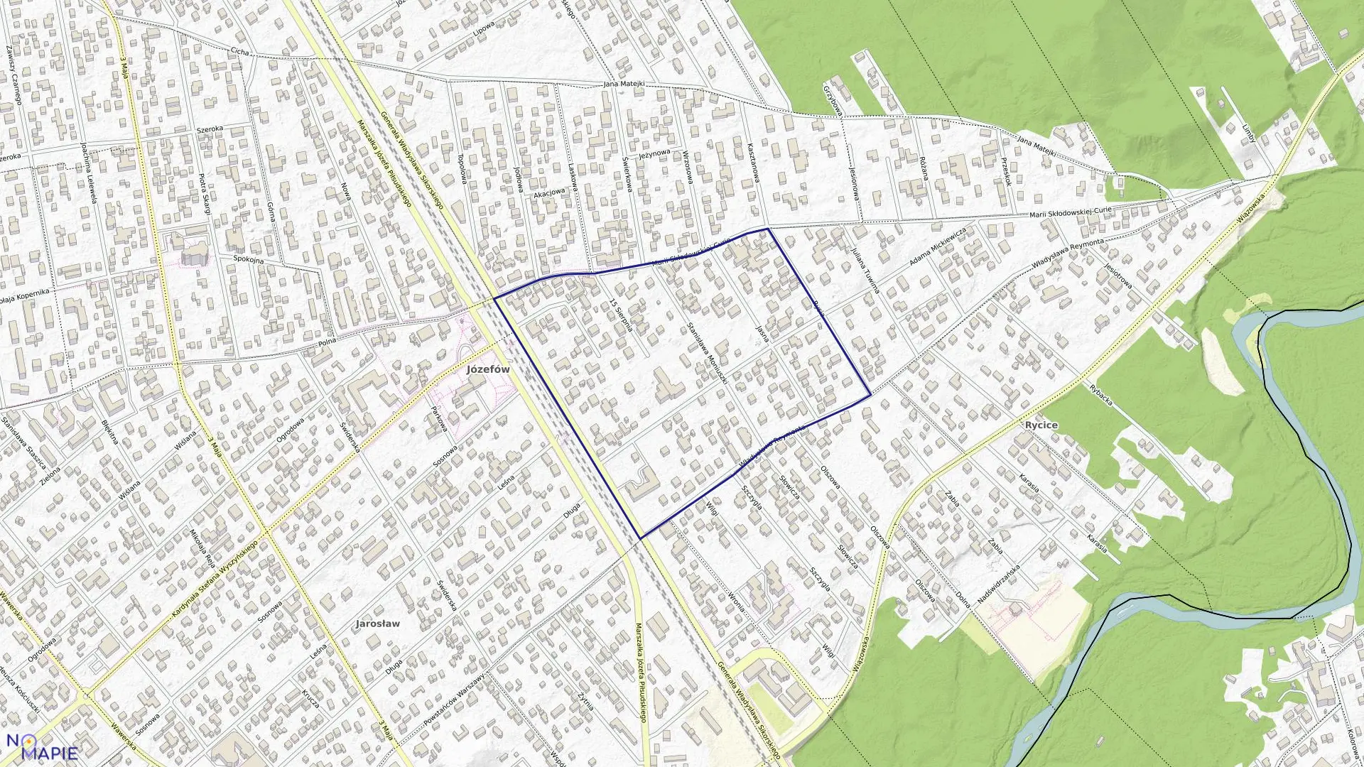 Mapa obrębu 45 w mieście Józefów