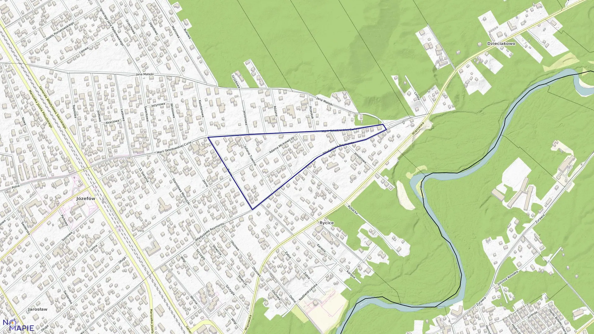 Mapa obrębu 46 w mieście Józefów