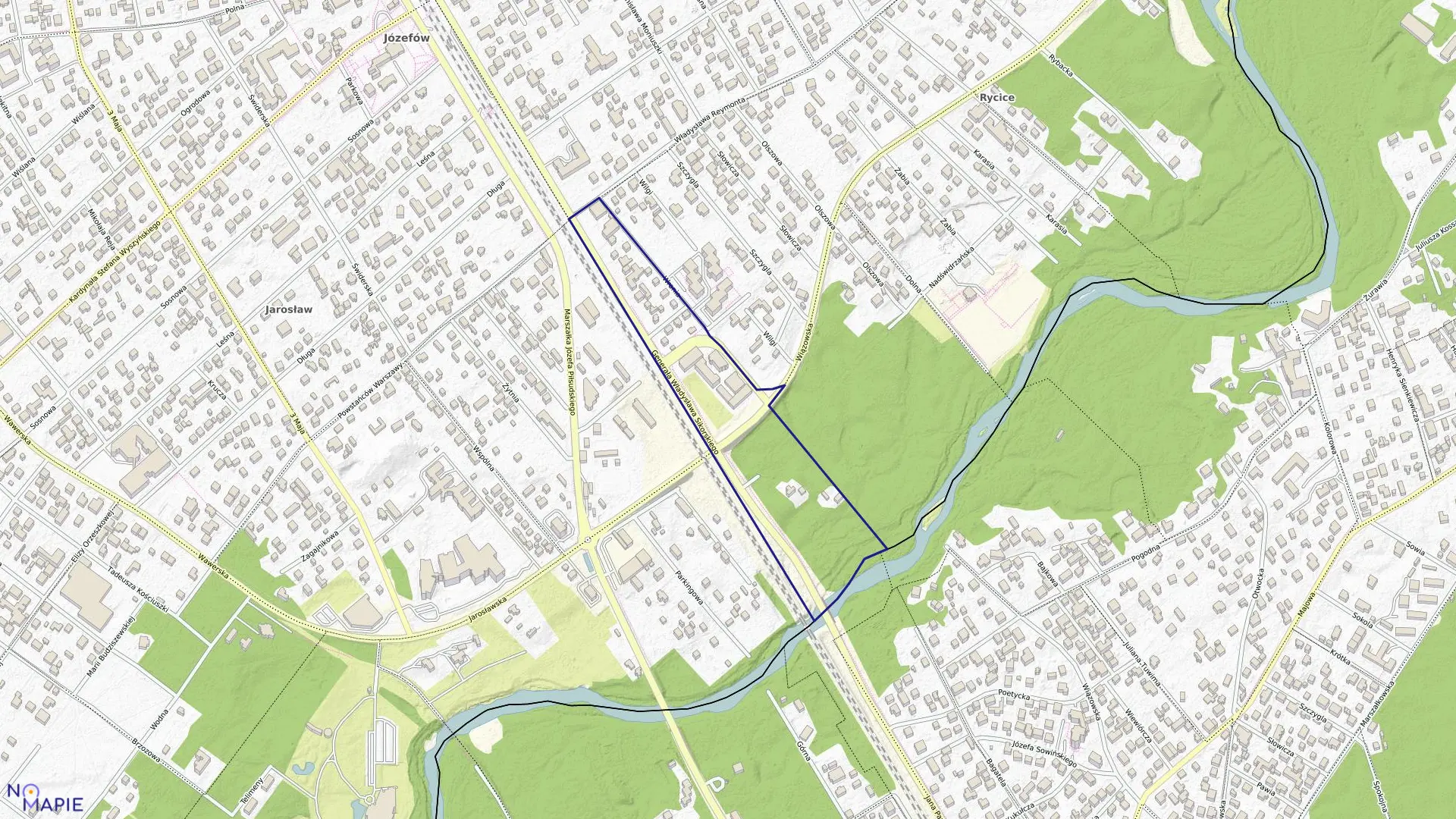 Mapa obrębu 49 w mieście Józefów