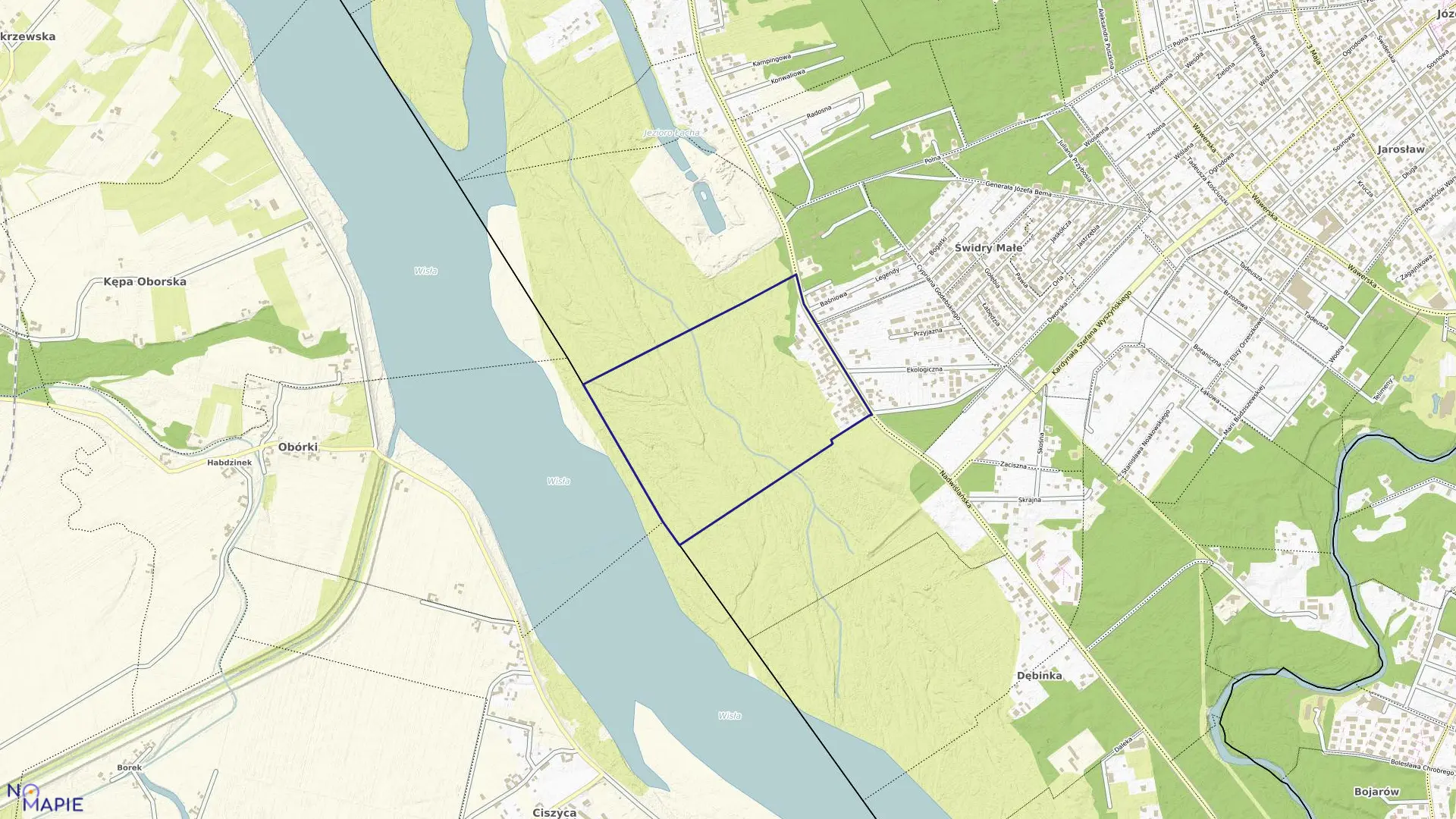 Mapa obrębu 54 w mieście Józefów