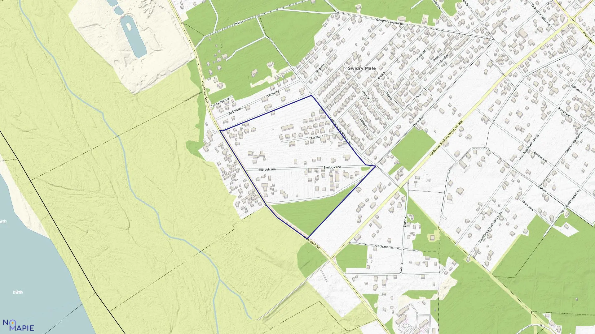 Mapa obrębu 55 w mieście Józefów