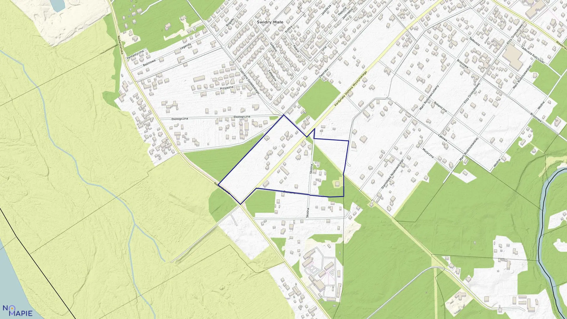 Mapa obrębu 59 w mieście Józefów