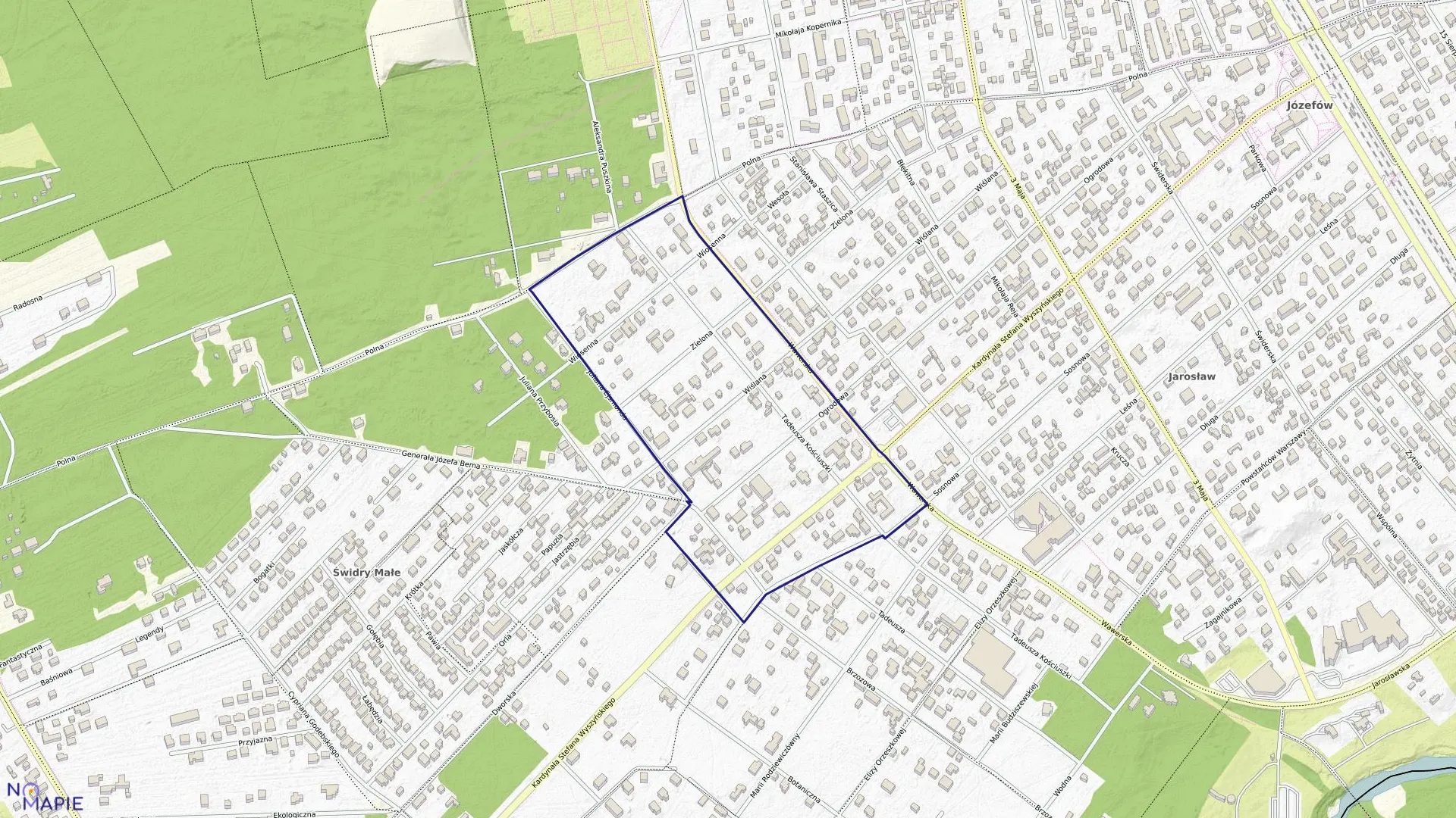 Mapa obrębu 61 w mieście Józefów