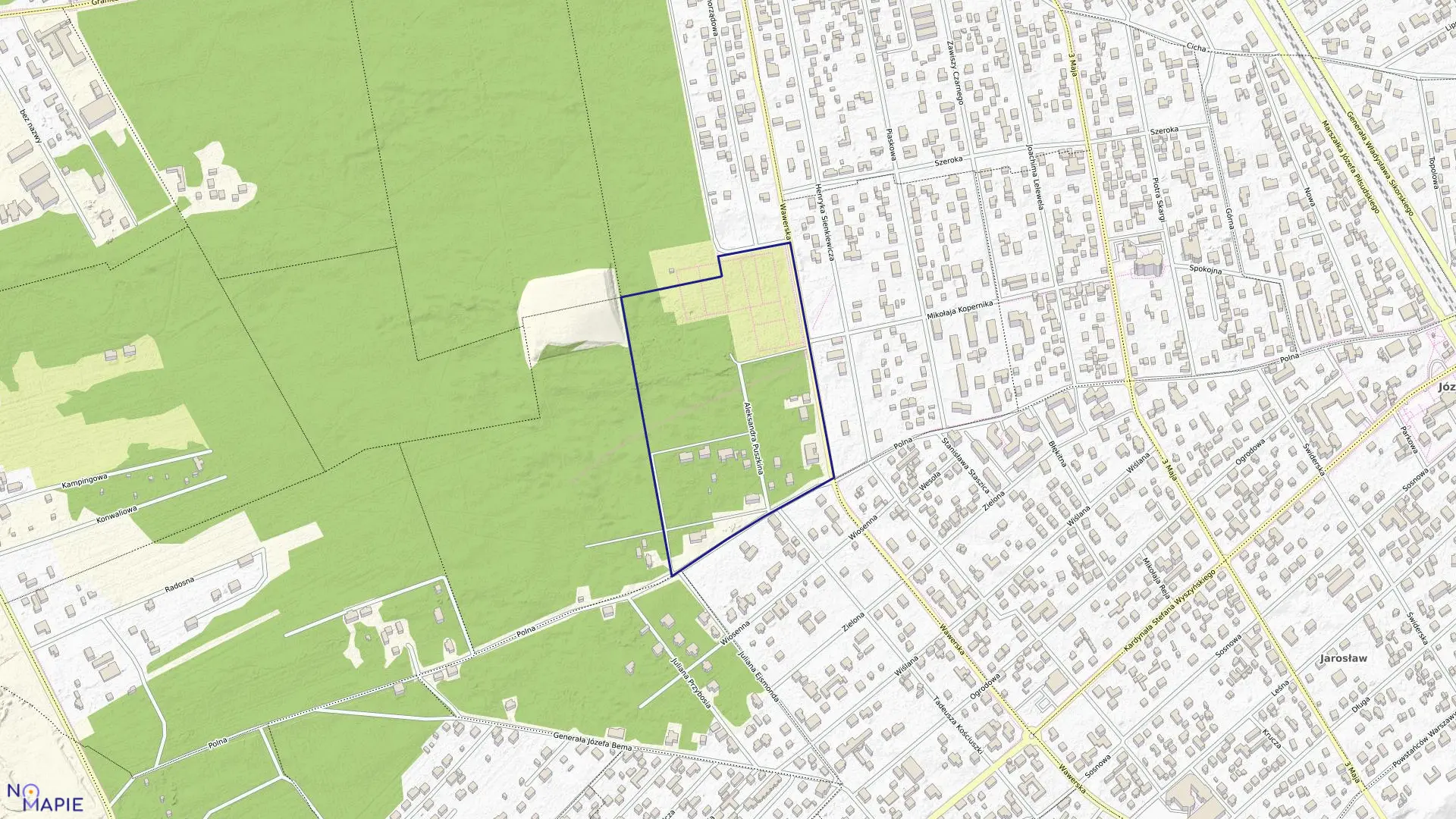 Mapa obrębu 62 w mieście Józefów