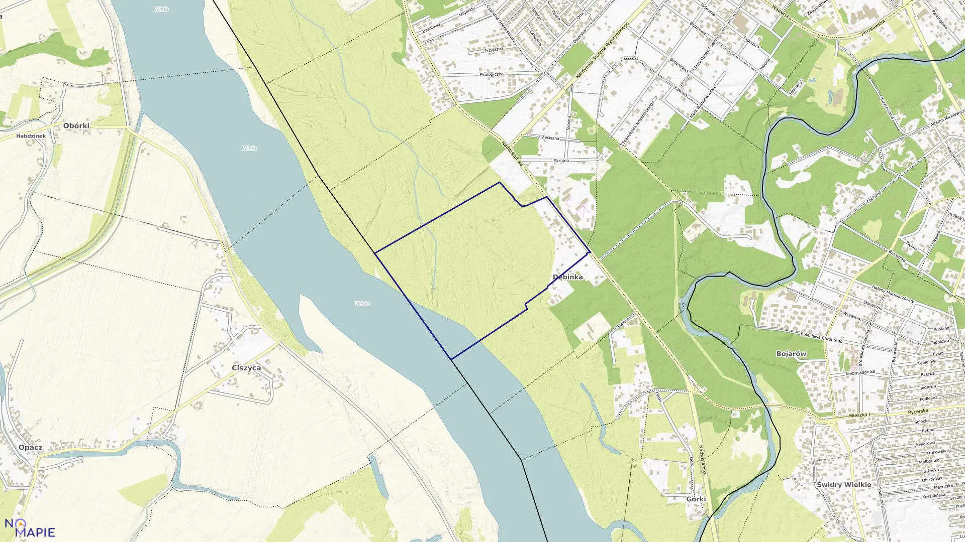 Mapa obrębu 65 w mieście Józefów