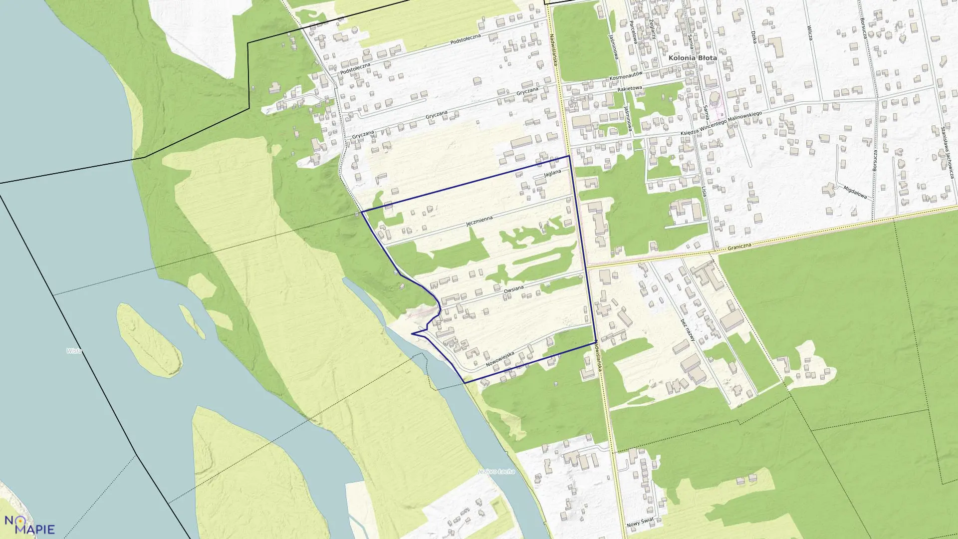 Mapa obrębu 7 w mieście Józefów