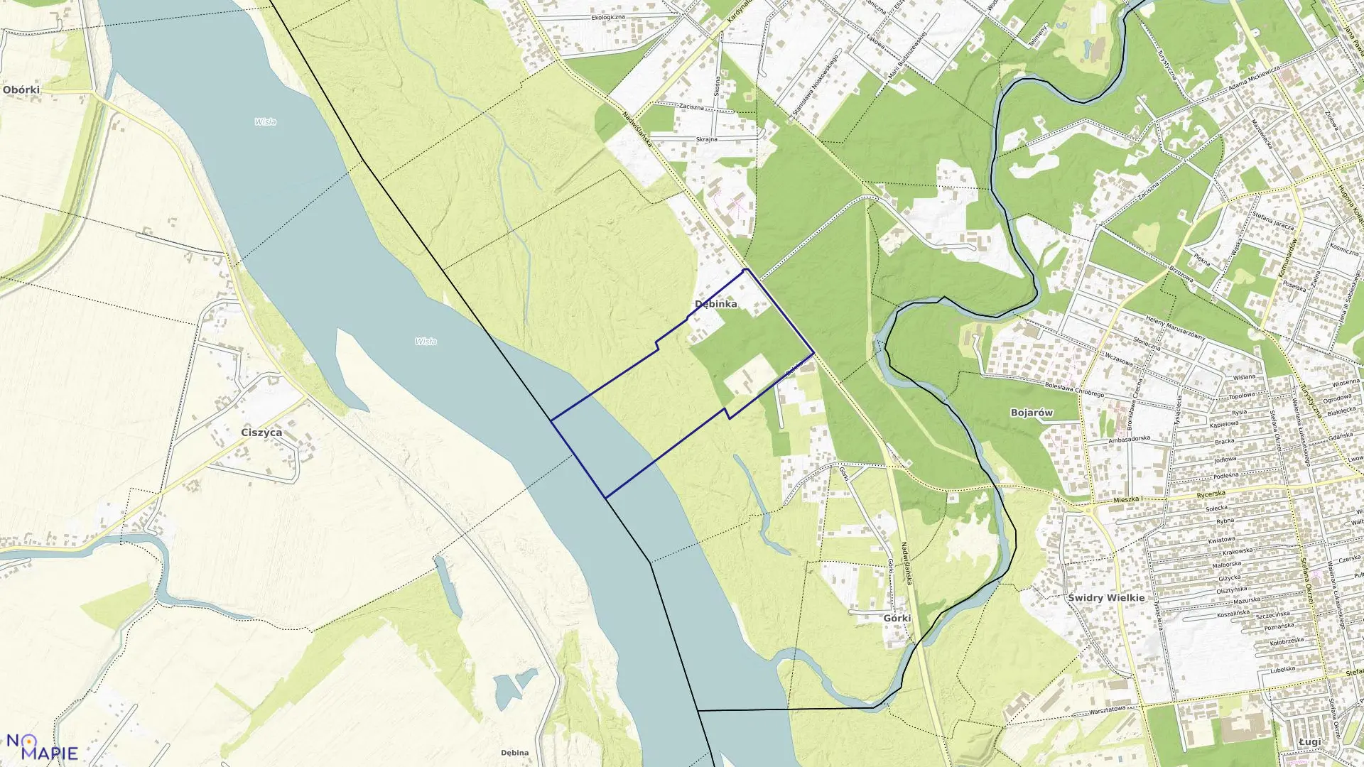 Mapa obrębu 70 w mieście Józefów