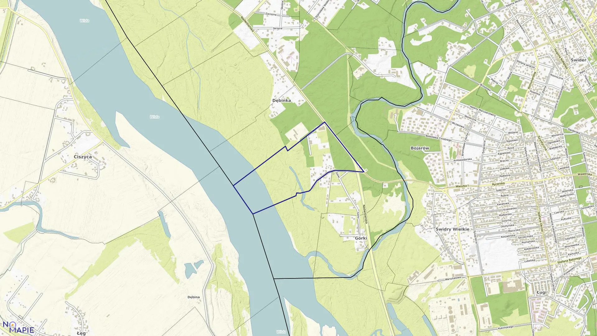 Mapa obrębu 72 w mieście Józefów