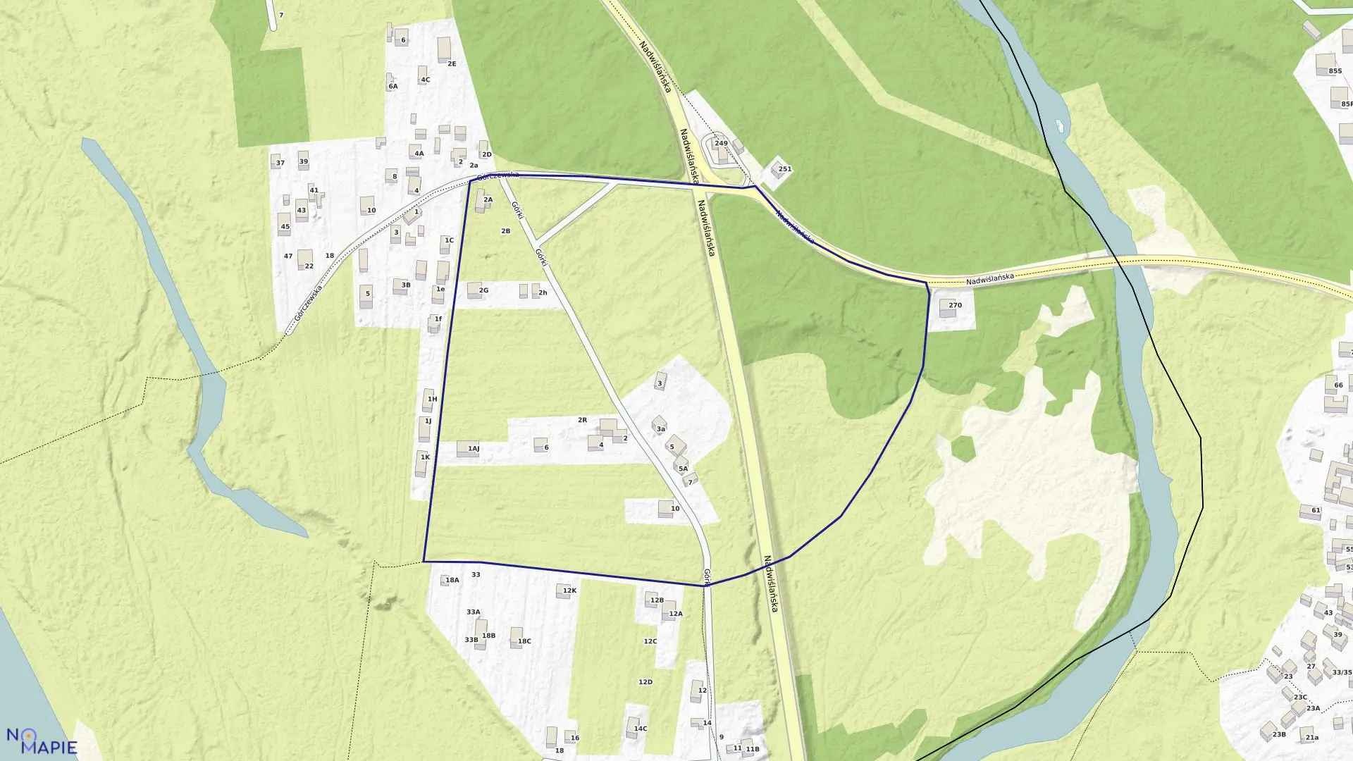 Mapa obrębu 75 w mieście Józefów