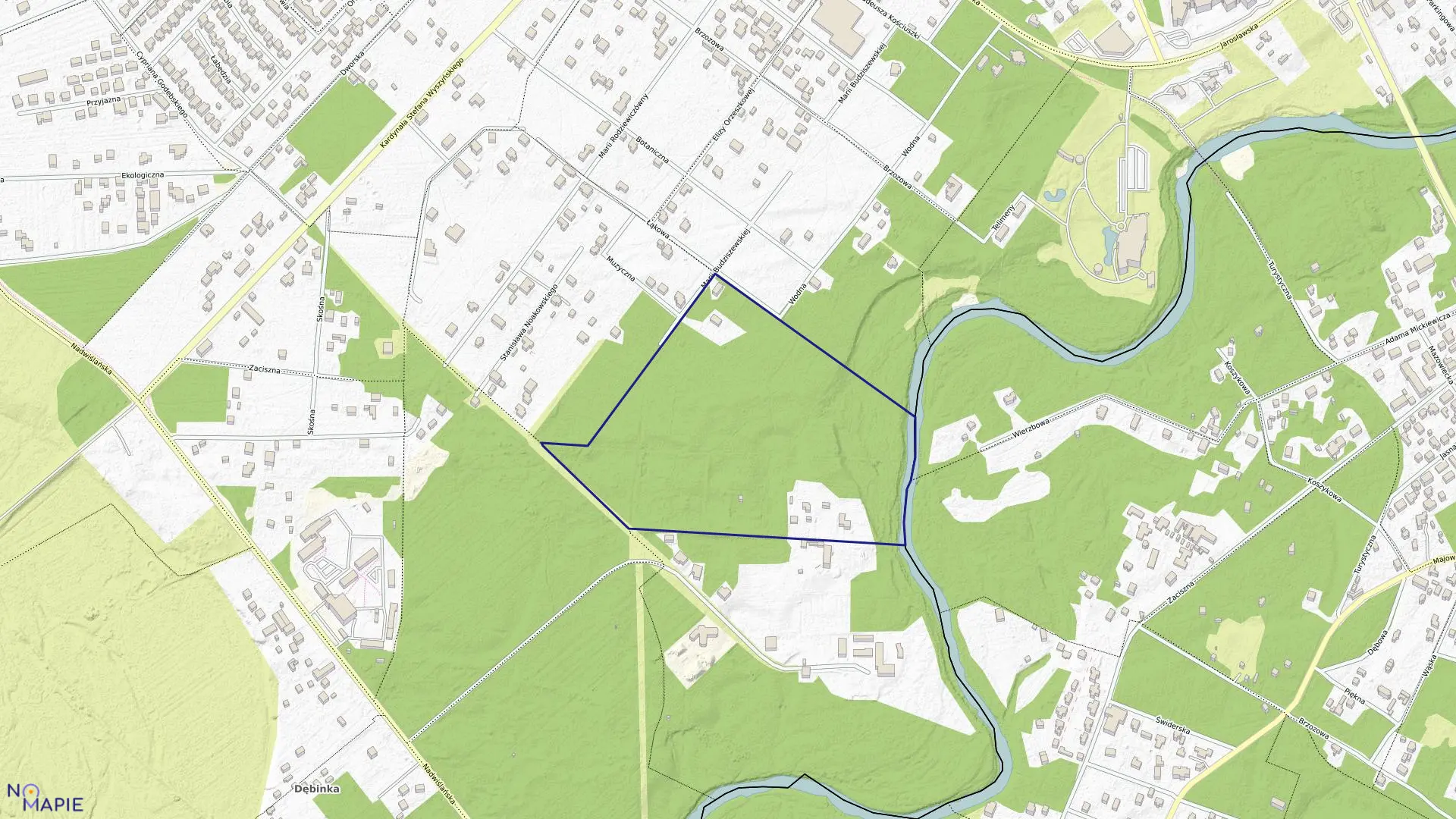 Mapa obrębu 79 w mieście Józefów