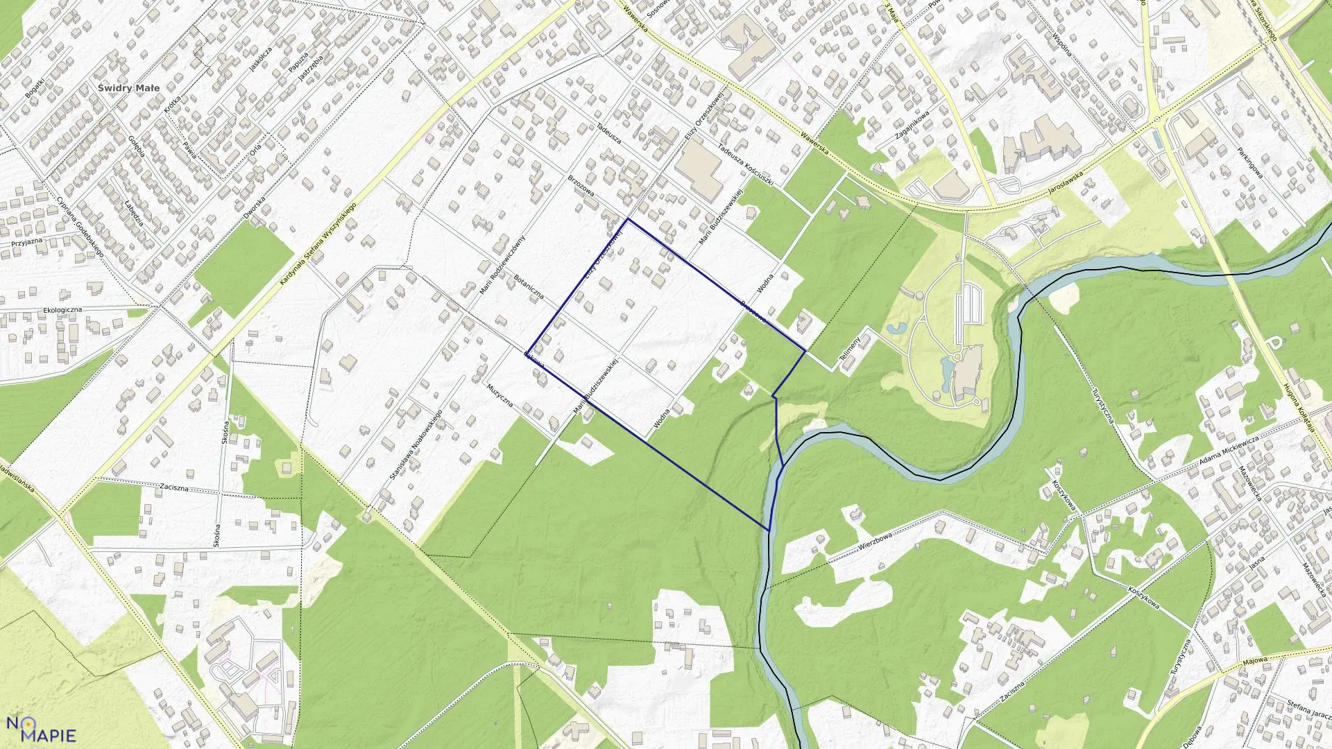 Mapa obrębu 80 w mieście Józefów