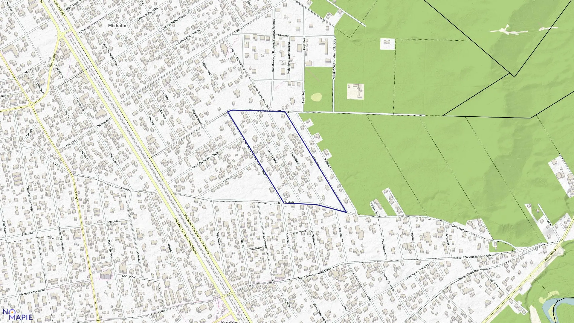 Mapa obrębu 84 w mieście Józefów