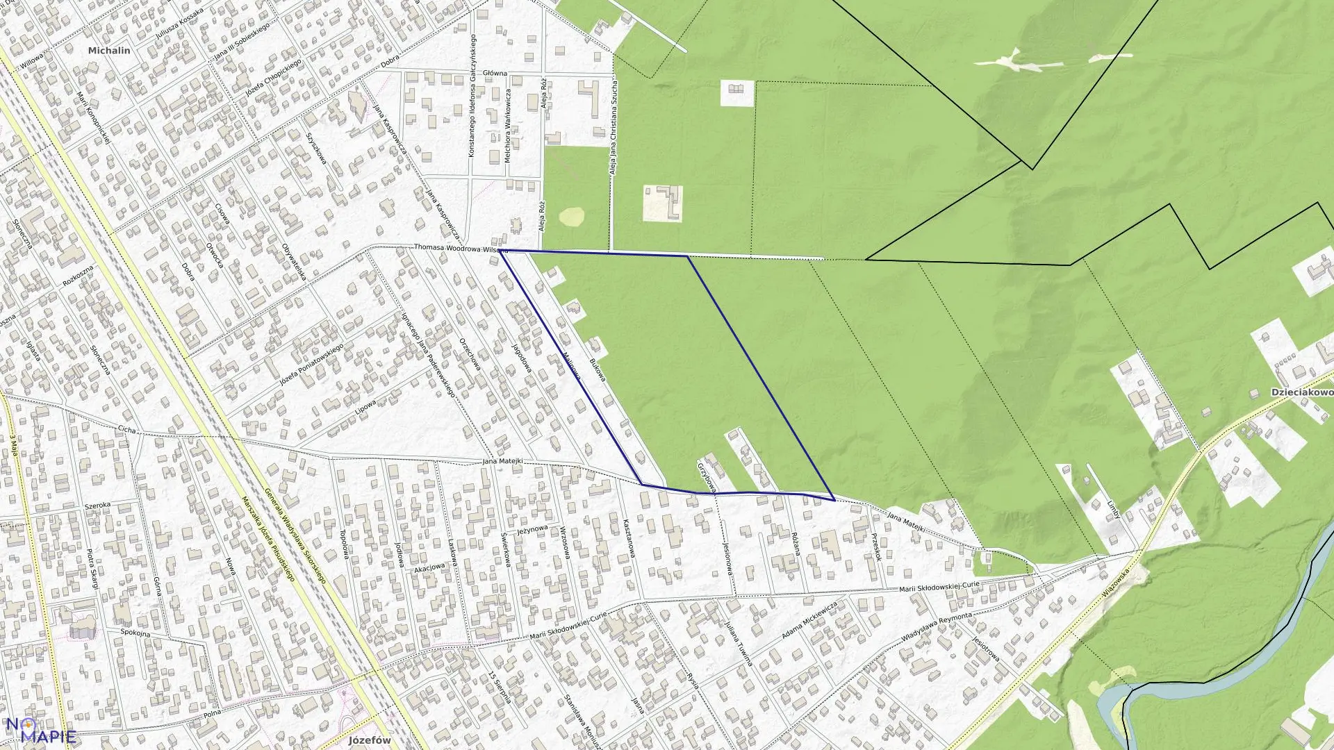 Mapa obrębu 85 w mieście Józefów