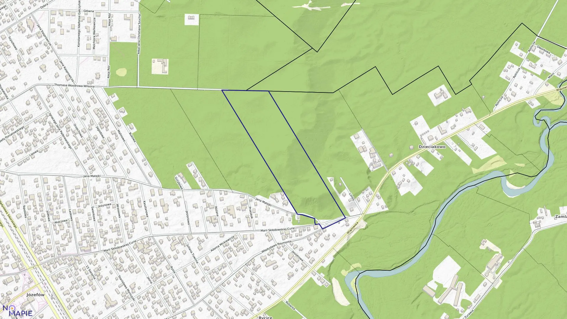 Mapa obrębu 87 w mieście Józefów