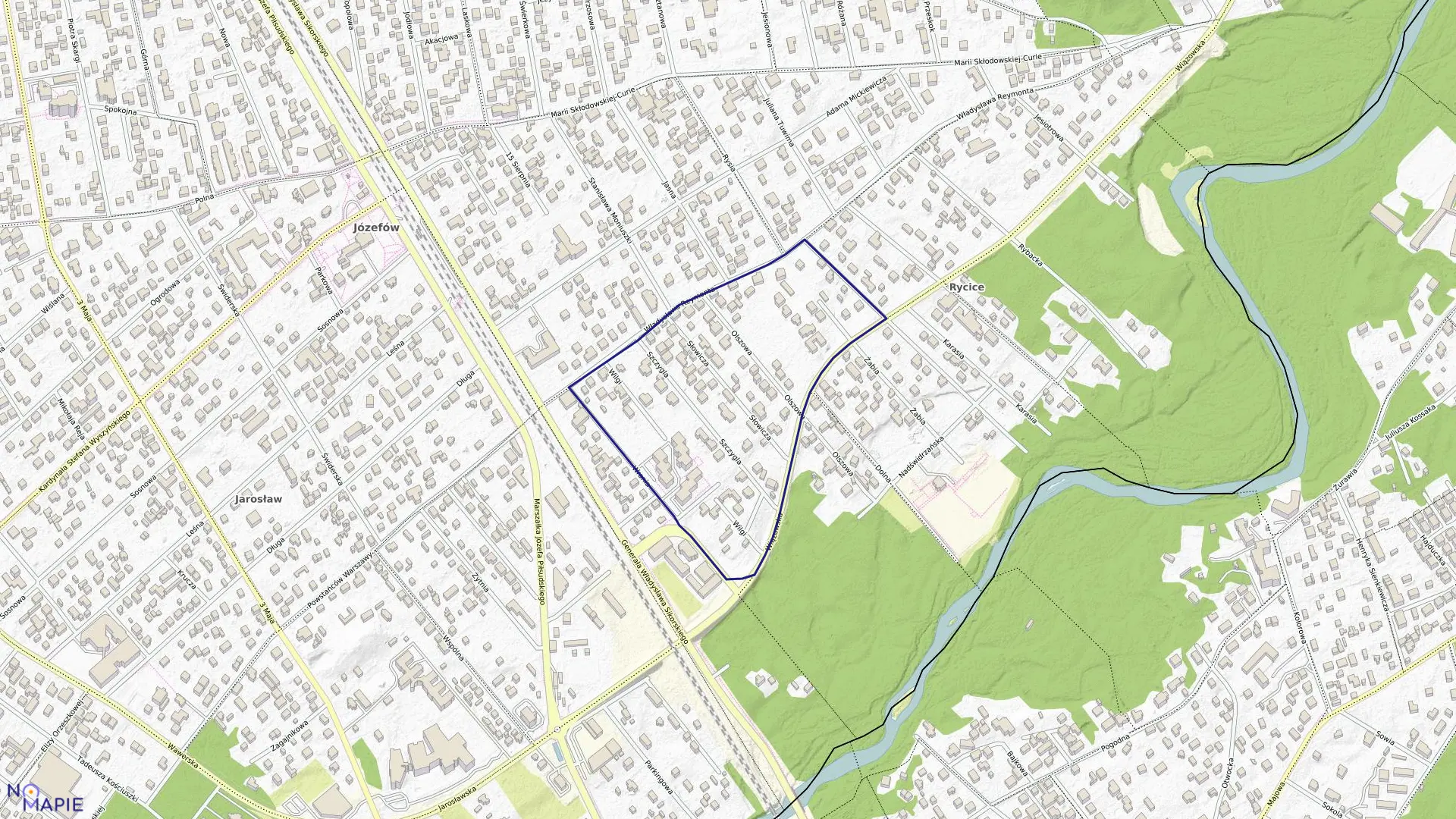 Mapa obrębu 91 w mieście Józefów