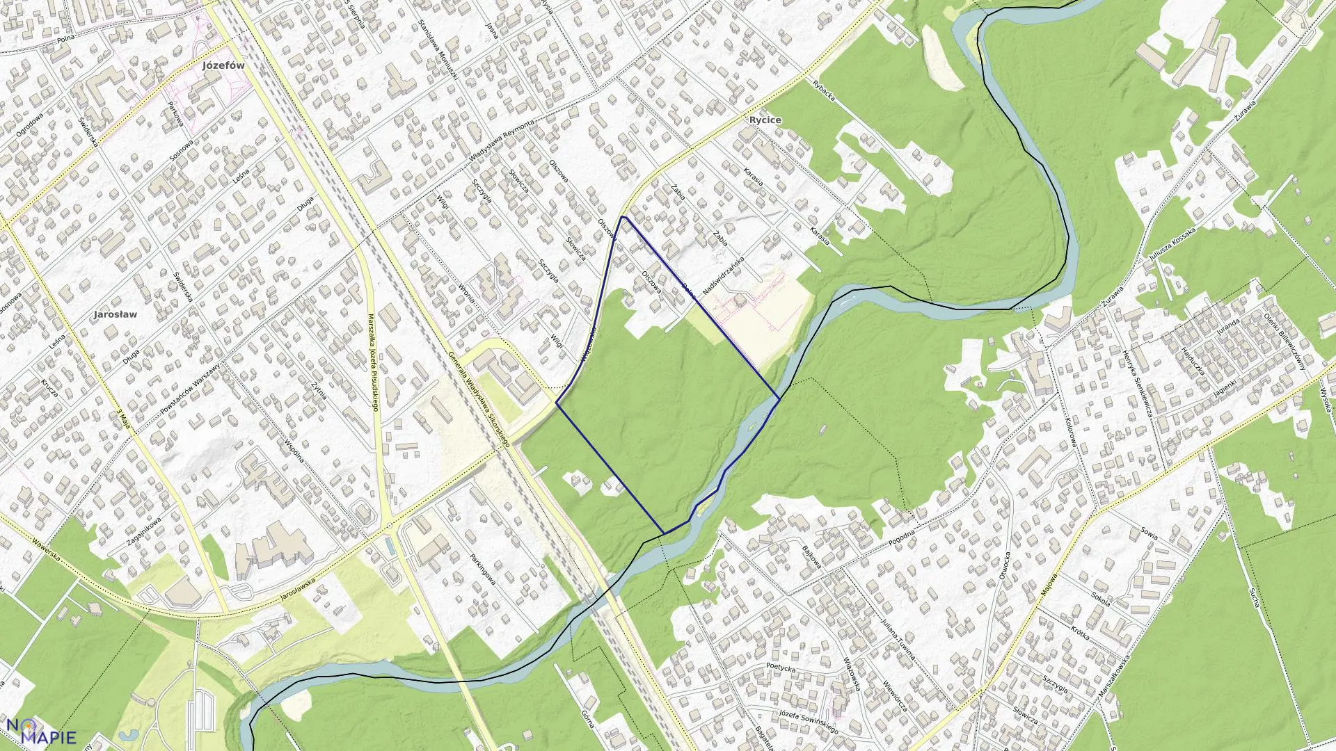 Mapa obrębu 93 w mieście Józefów