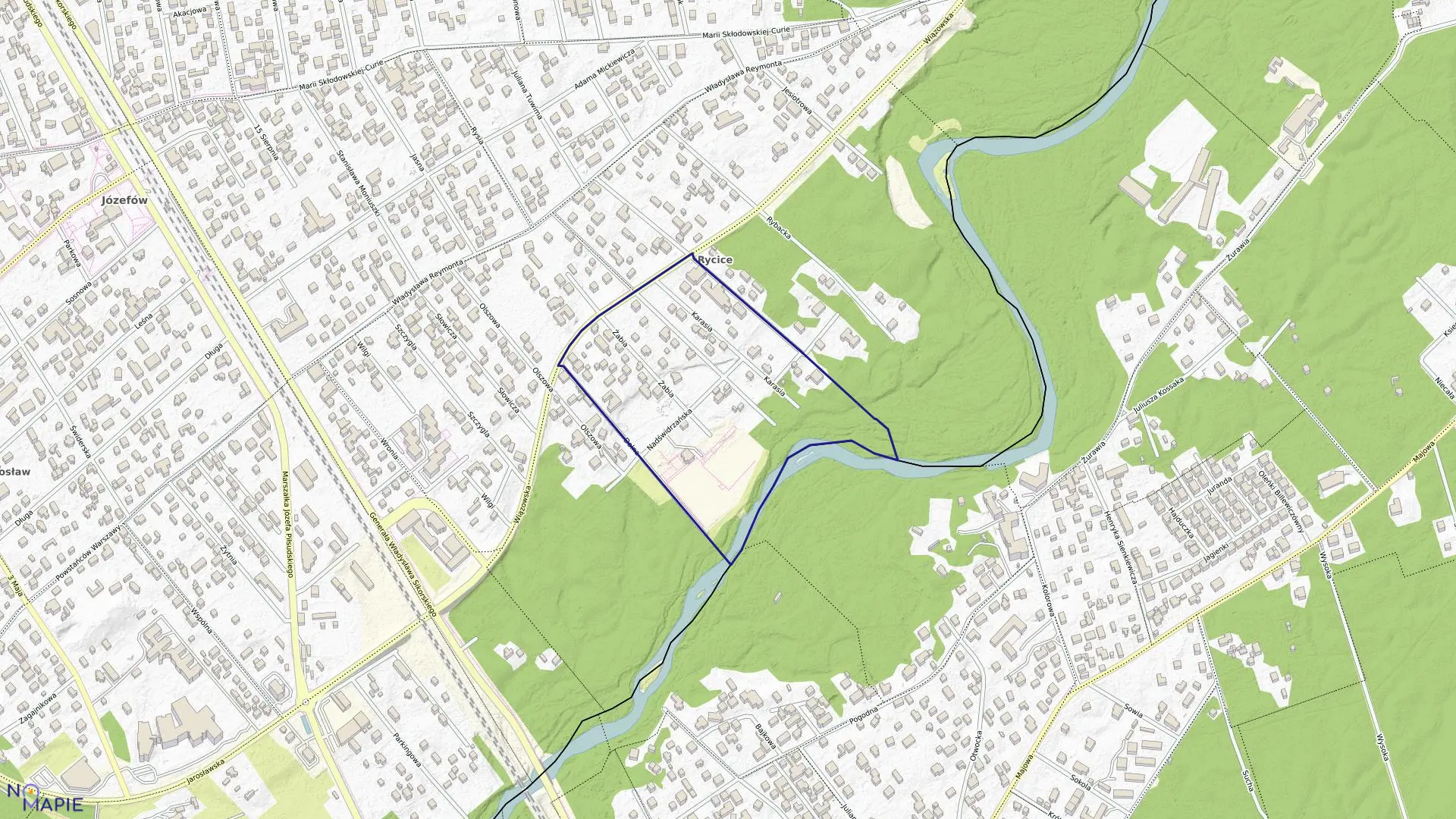 Mapa obrębu 94 w mieście Józefów