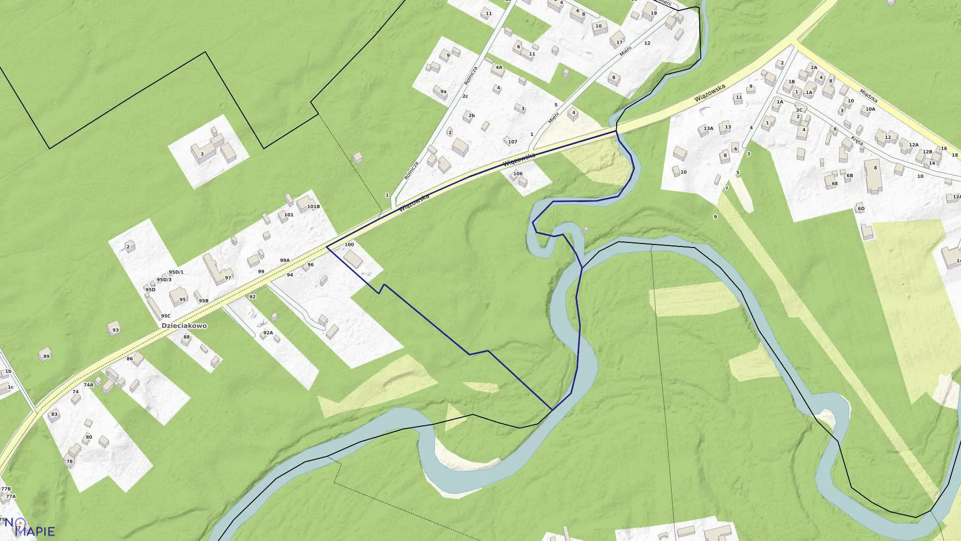 Mapa obrębu 97 w mieście Józefów